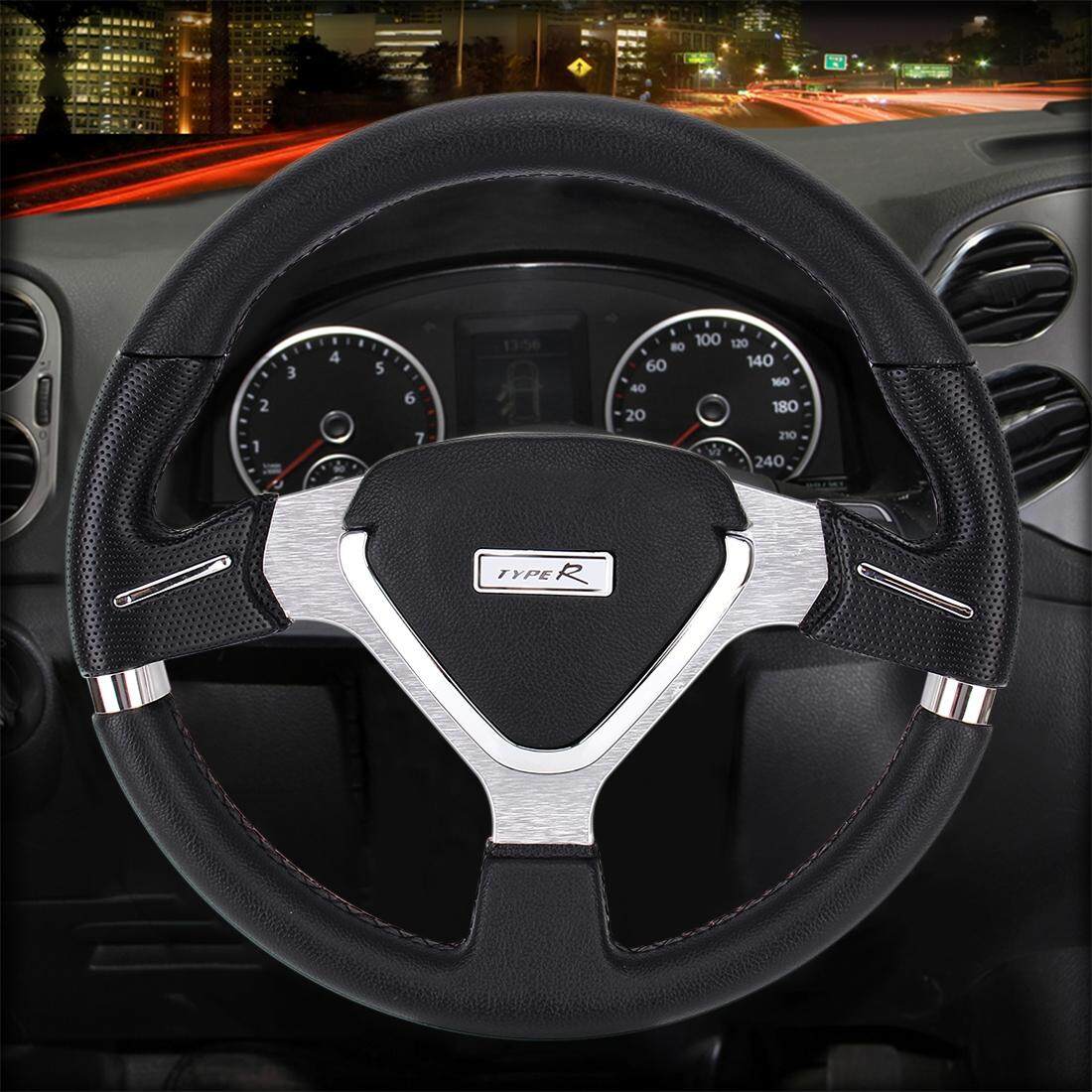 TYPE-R Mobil Balap Dimodifikasi Klakson Olahraga Tombol Roda Kemudi, Diameter: 34.5 CM
