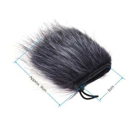 EY-M24 Furry Outdoor ที่หุ้มหัวไมโครโฟนประดิษฐ์ FUR Muff ลม 9 เซนติเมตร * 5 เซนติเมตร (L * D) สำหรับ RODE STEREO VIDEOMIC PRO และอีกมากมายสีเทา - สีขาว - INTL