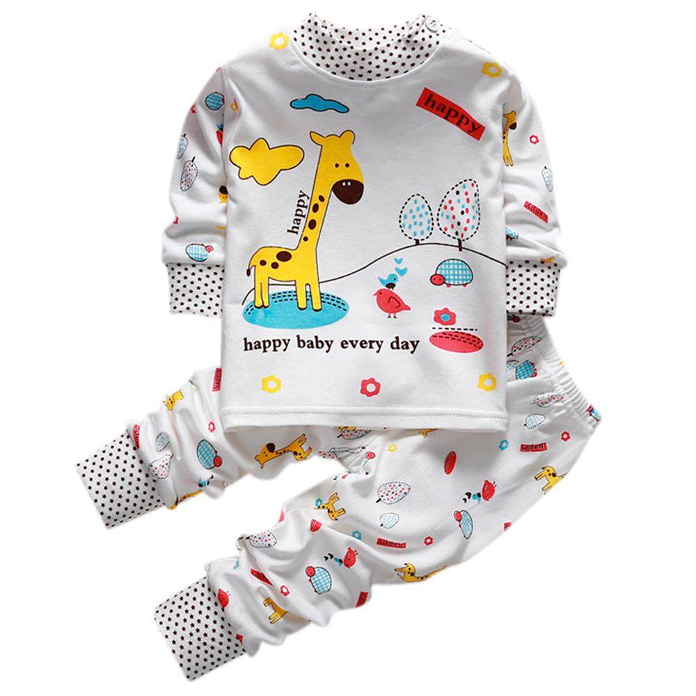 Toodler Infant Kids Baby Girls Boys Giraffe Pajamas Gown+Hat Outfits Clothes Set