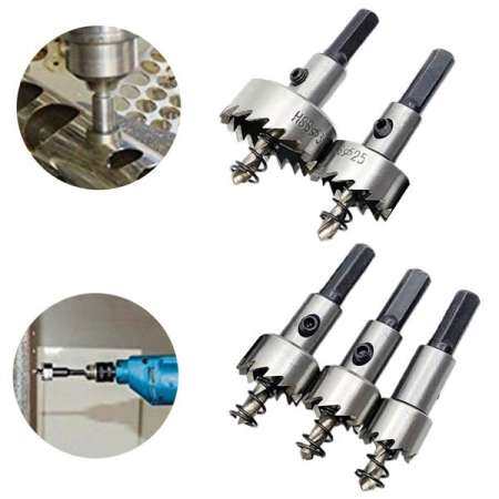 5 PCS 16-30 MM ความเร็วสูง HSS เหล็กหัวเจาะ Heavy Duty ชุดเลื่อยเจาะรูสำหรับอะลูมิเนียมพลาสติกแผ่นเหล็กท่อ 16 มม./18.5 มม./20 มม./25 มม./30 มม.
