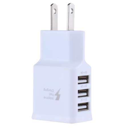 Travel 5V 2A 3Ports USB US Wall AC Adptive Fast Charger Adapter for Samsung
