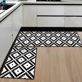 2pcs Set Non Slip Kitchen Floor Mats Long Bath Rug Absorbent Kitchen Floor Mats Long Bath Rug