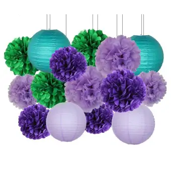 Mermaid Party Decorations Under The Sea Party 16pcs Teal Lavender