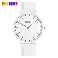 SKMEI 9179 Fashion Couple Quartz Watch Casual Lover Unisex Simple Wristwatch 7mm Fashional Super Slim Design Silica Gel Strap 30m Water Resistant Men Women Watch