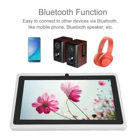 7IN 512 เมกะไบต์ RAM 8 กรัม ROM HD IPS แล็ปท็อป Mini WIFI บลูทูธ Android คอมพิวเตอร์ Quad - Core Dual กล้อง PC (EU สีขาว)