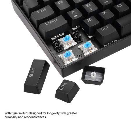 REDRAGON K552 สำหรับเล่นเกมคีย์บอร์ด Splash - proof น้ำสีแดงคีย์บอร์ด 87 คีย์สวิทช์สีฟ้าคอมพิวเตอร์แล็ปท็อปทำงานเกมสีดำ - INTL