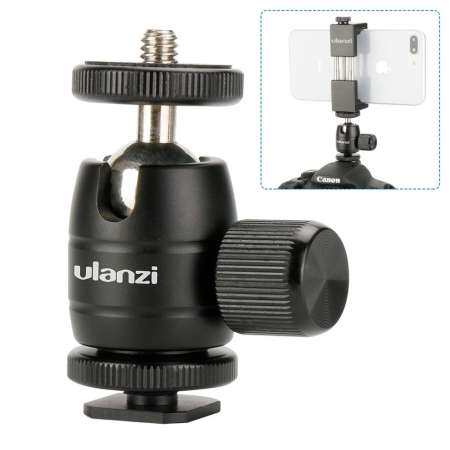 Mini Metal Ball Head 1/4 Screw Mount 360°Rotatable Ballhead Tripod Accessory for Camera with Hot Shoe - intl