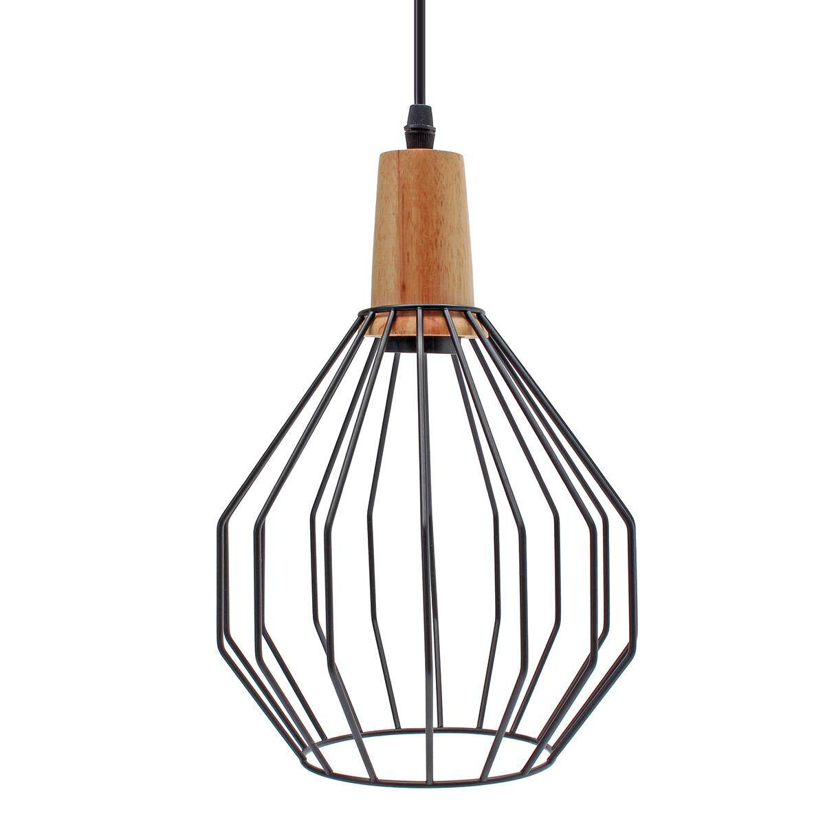 Modern Ceiling Lights Bar LED Lamp Wood Pendant Light Black Chandelier Light