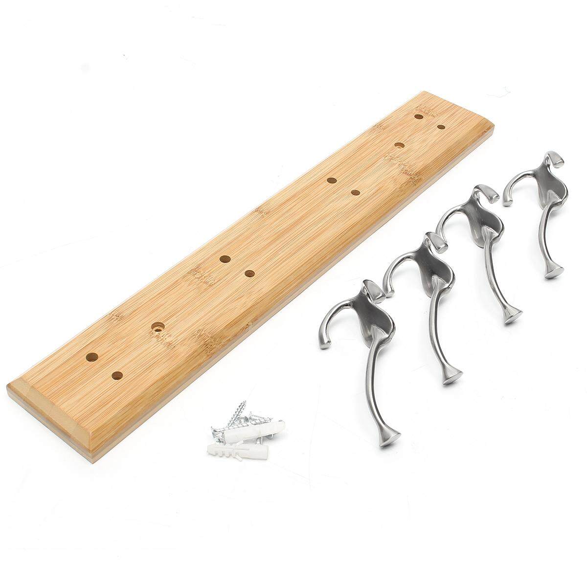 Solid Oak Vintage Coat Rack, Triple Cast Iron Hooks Handmade Wooden Wall Mounted（Natural colour）