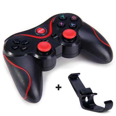 RYT T3 Bluetooth Wireless Gamepad S600 STB S3VR Game Controller Joystick For Android iOS Mobile Phones PC B BLack and red