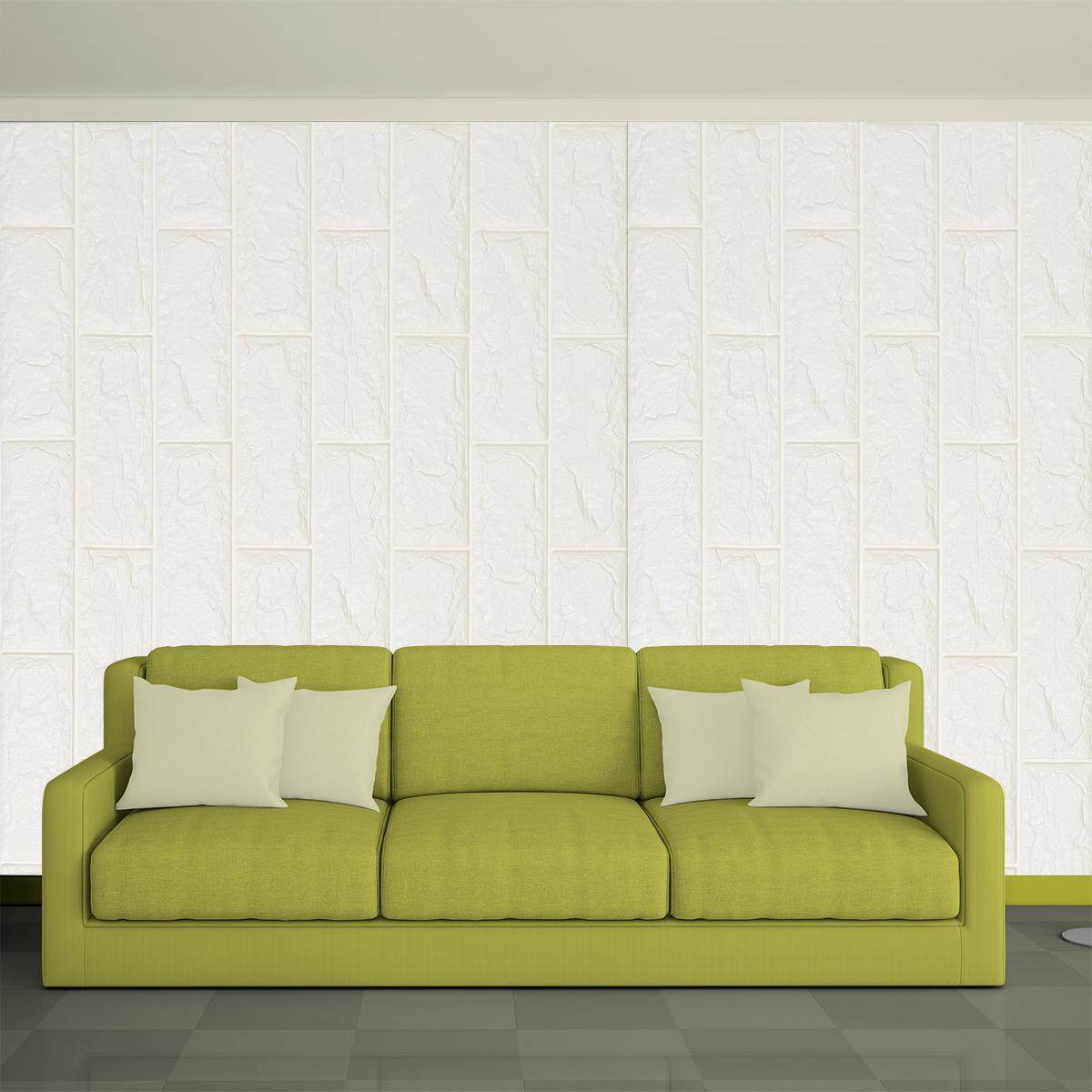 3D Brick Waterproof Wall Sticker Self-adhesive Panels Decal Wallpaper 100*250cm Light Grey