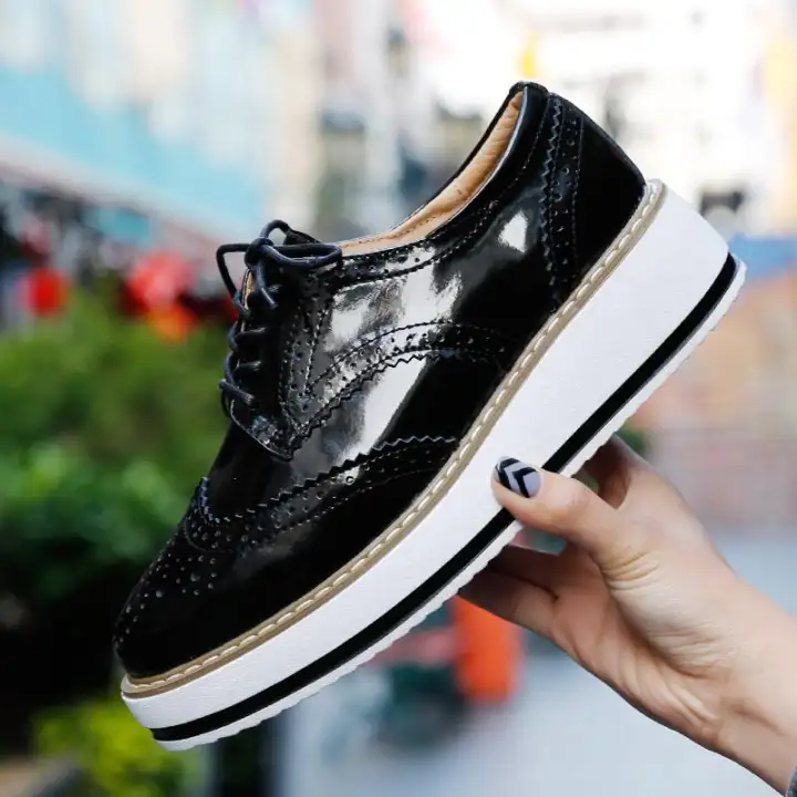 gold oxford platform shoes