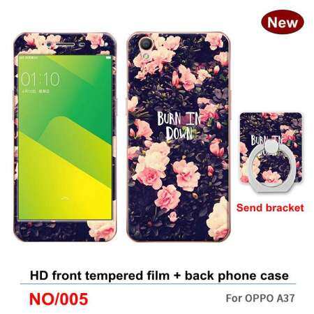 สำหรับ OPPO A37/NEO 9 ตัวป้องกันหน้าจอแฟชั่น 360 เต็มรูปแบบครอบคลุมนุ่ม TPU พลาสติกเคสโทรศัพท์เคสกันกระแทกสำหรับ OPPO A37/ neo9 กระจกกันความร้อนอย่างเต็มที่ฟิล์มป้องกันหน้าจอ + นุ่ม TPU เคสหลัง + ผู้ถือนิ้วมือ