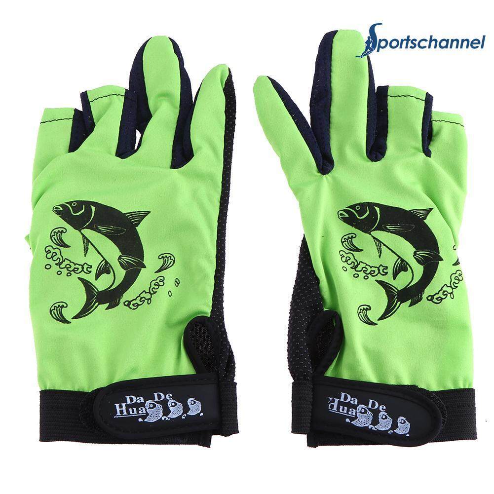 1 Pair Skidproof Resistant Half Finger Pack Cycling Fishing Anti-Slip Glove(Green)