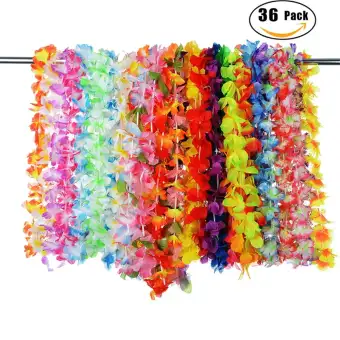 Livejoy 36pcs Hawaiian Leis Garland Artificial Necklace Hawaii