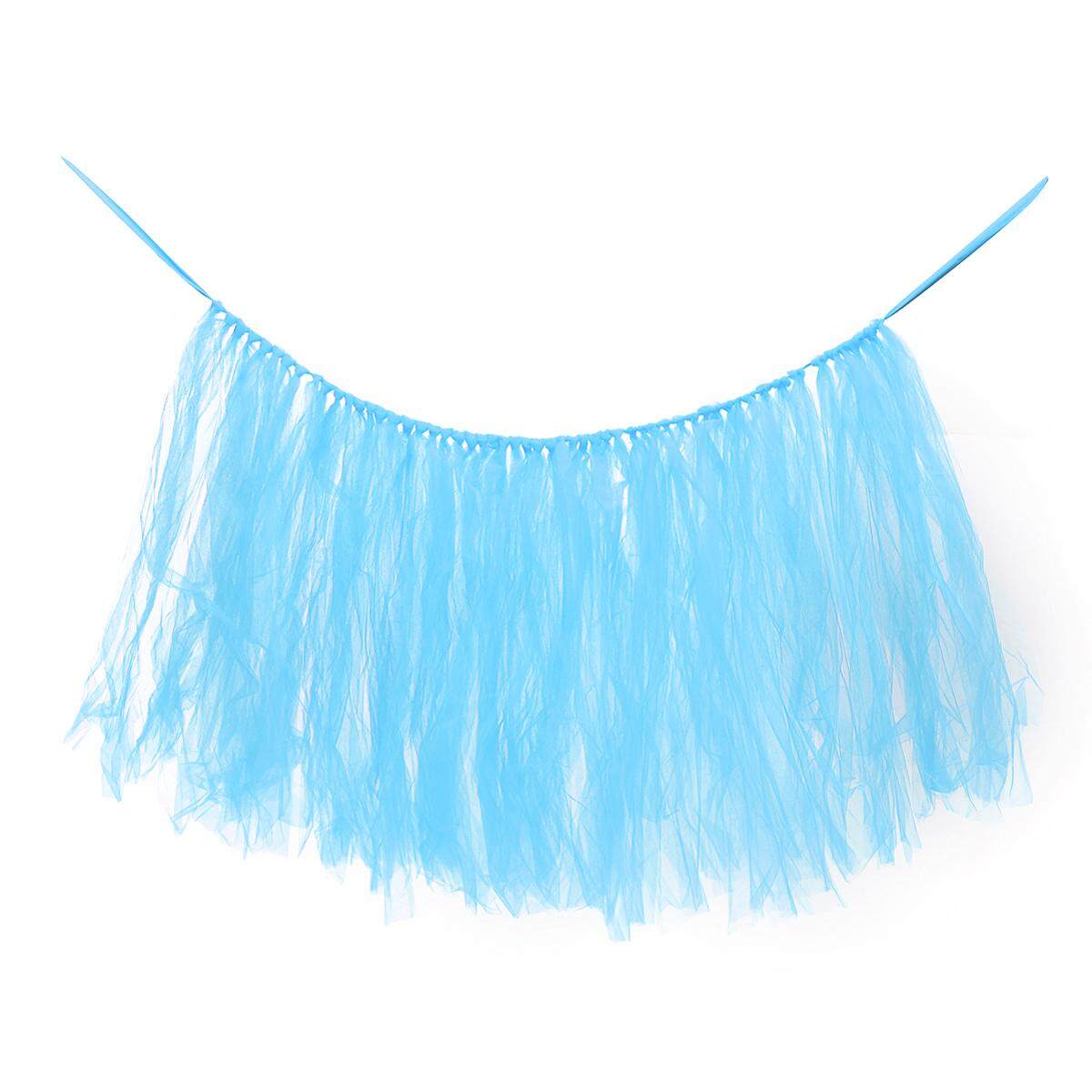 80X100CM(31x40''）Wedding Party Tulle Table Skirt Birthday Shower Tableware Baby Sky Blue - intl