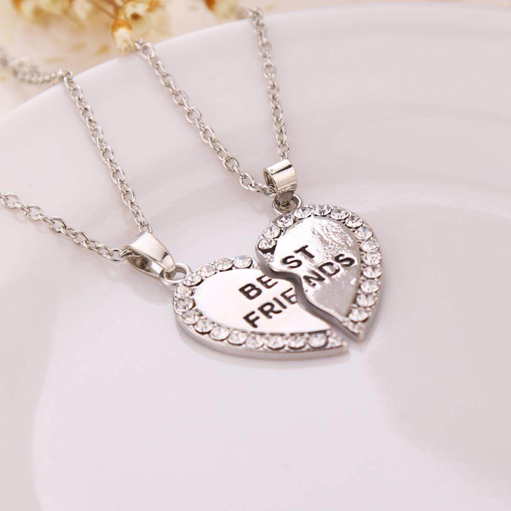 best friend heart necklaces gold