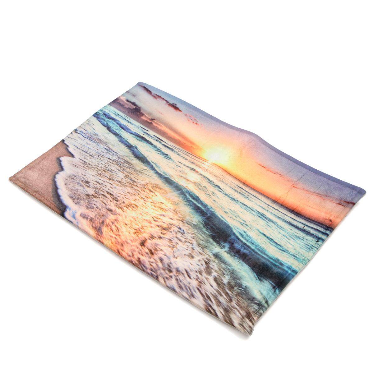 (photo)Ocean Nautical Coastal Beach Sunset Bathroom Fabric Shower Curtain Set With hook#Mat - intl