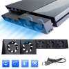 Temperature Control Console USB Cooling Cooler 5-Fan For Playstation PS4 Black