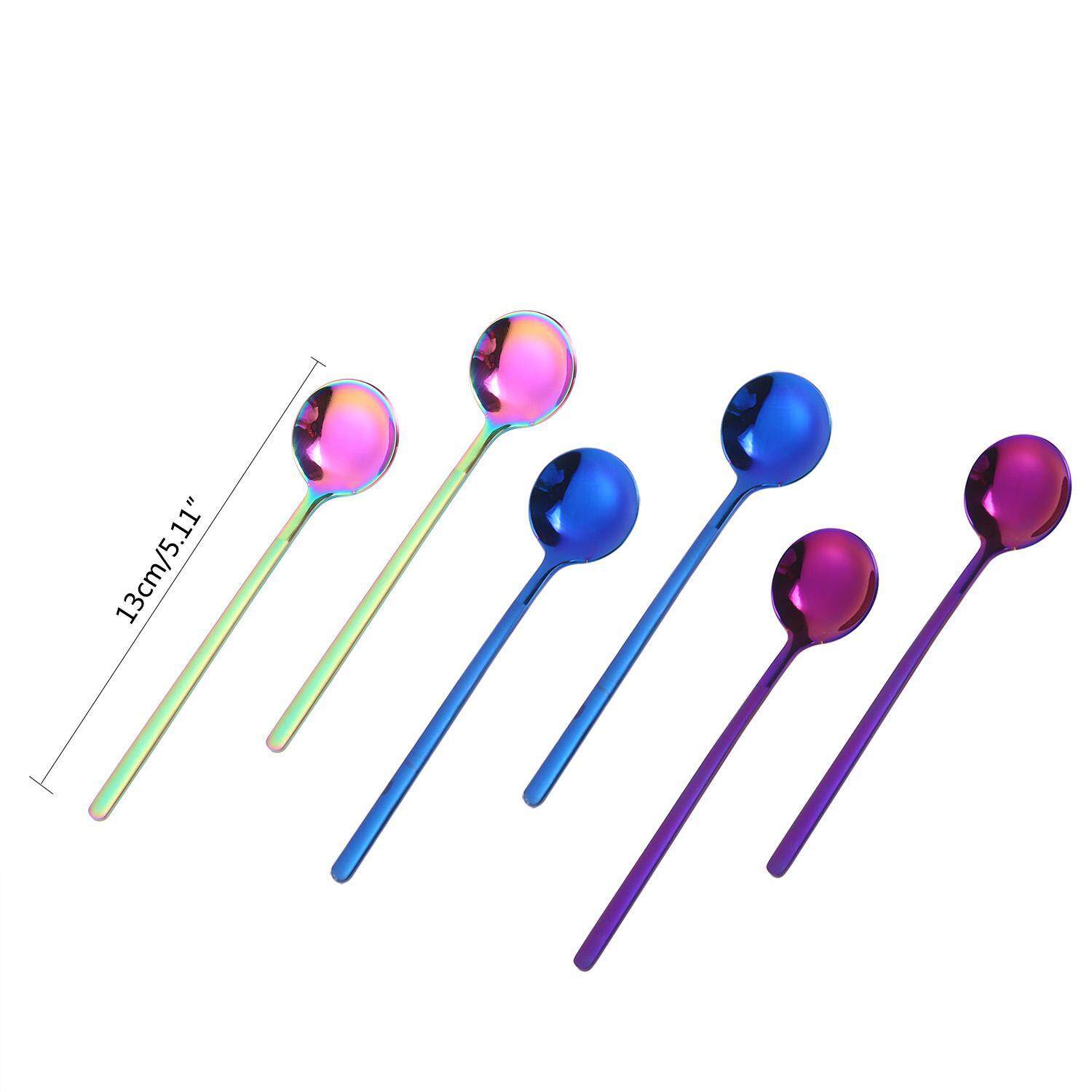 leegoal Stainless steel coffee spoon / spoon / dessert spoon / stirring small round spoon - intl