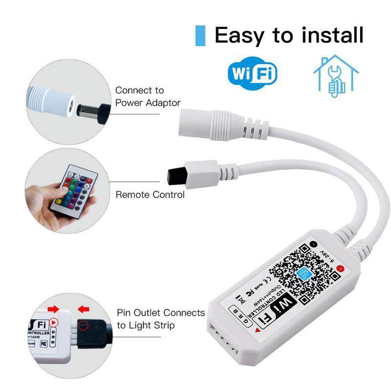 Tốt đẹp Eshop Dây Đèn (5 M x 2 Chiếc) wifi Chống Nước Thông Minh Không Dây Điện Thoại Điều Khiển Đèn Dây Bộ 5050 Đèn LED Làm Việc với Android và IOS Hệ Thống Alexa Google trợ lý IFTTT