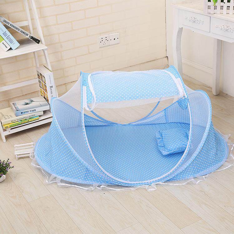 3PCS Mosquito Net +Baby pillow +Music toy Portable Baby Crib Mosquito Net