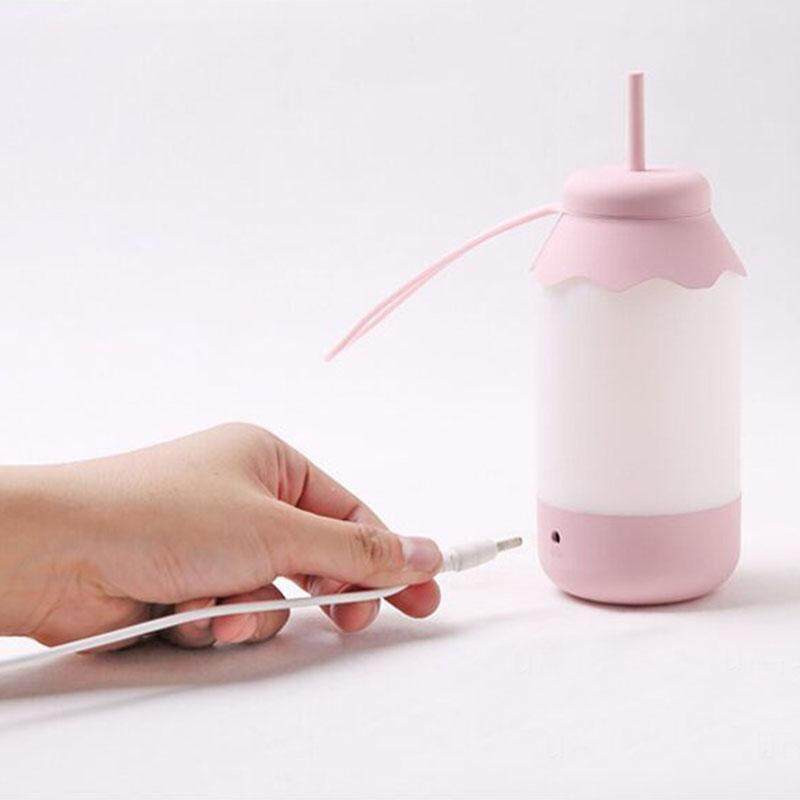 BIKEIGHT Romantic Telescopic Switch Milk Bottle Shape LED Light Silicone USB Charging Bedside Light