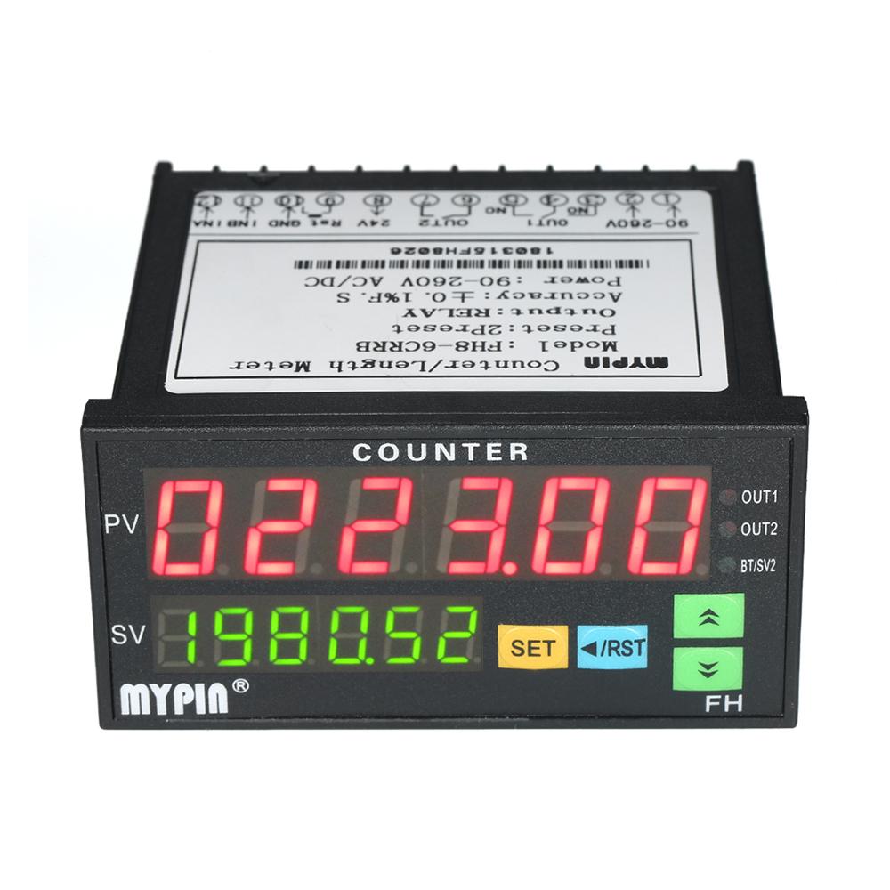 Multi-functional Dual LED Display Digital Counter 90~265V AC/DC Length ...