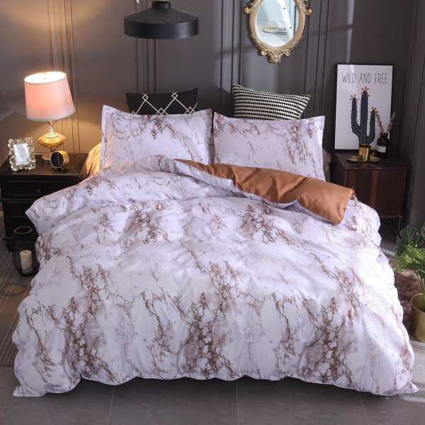 Marbling Duvet Thoải Mái Bộ Chăn Ga 3 mảnh Vỏ gối Bao Da Sang Trọng