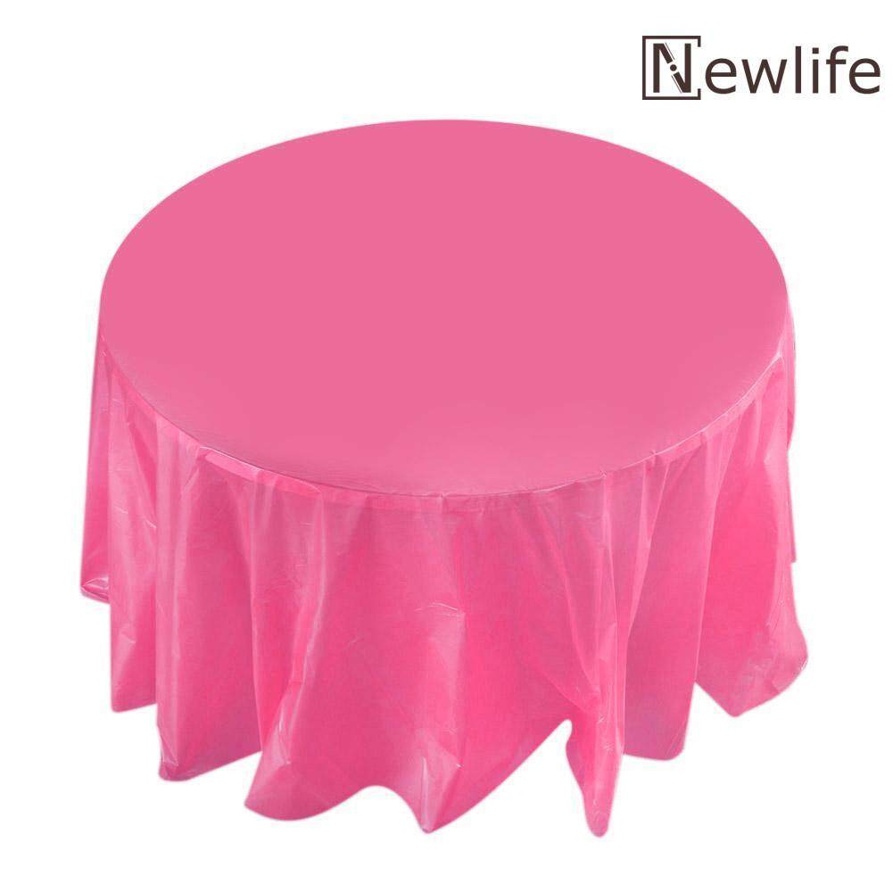 Newlifestyle 84in Round Tablecloth Wedding Party Plastic Birthday Camp Dinner Tablecover - intl(White)