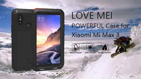 Xiaomi Mi MAX 3 กรณี DAWANGSHENG อลูมิเนียมกรอบโลหะ + TPU ซิลิโคน Tri - proof กรณีกันน้ำ Snowproof Shock - proof ทนต่อการขีดข่วน Dirtproof เต็มรูปแบบป้องกันที่ครอบสำหรับ Xiaomi Mi MAX 3 6.9