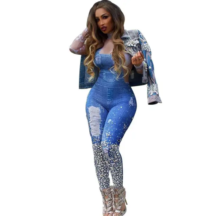 jean jumpsuit long sleeve