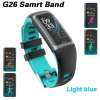 สมาร์ท G26 สายรัดข้อมือสำหรับออกกำลังกายการตรวจสอบการนอนหลับสายรัดข้อมือฟิตเนสสีนาฬิกาข้อมือสกรีนโหมดกีฬาหลายนาฬิกาอัจฉริยะสำหรับ Android IOS