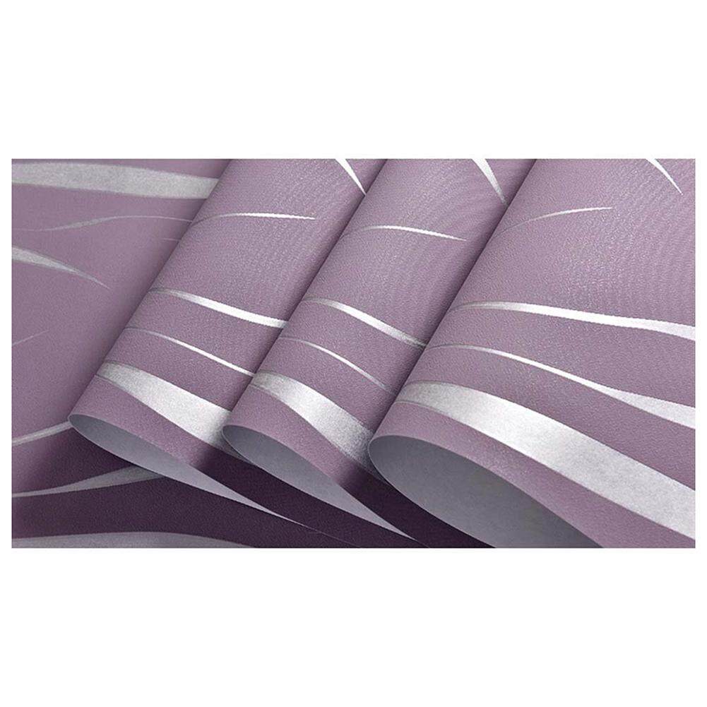 Non-woven Fabrics 3D Wallpaper Wall Decor for TV Background Living Room Bedroom (3 pcs, purple)