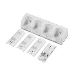 Justgogo Charging Dock Station + 4 Pcs2800mAh Battery Packs for NTD Wii Remote Controller White