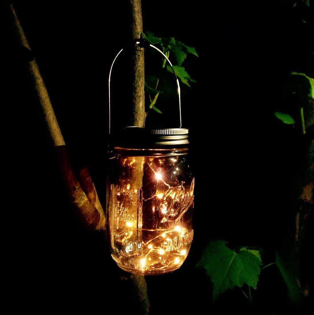 Treo Năng Lượng Mặt Trời Mason Jar Chuỗi Đèn Cổ Tích Đèn Năng Lượng Mặt Trời Laterns Bàn Đèn Sân Vườn Sân Bãi Cỏ