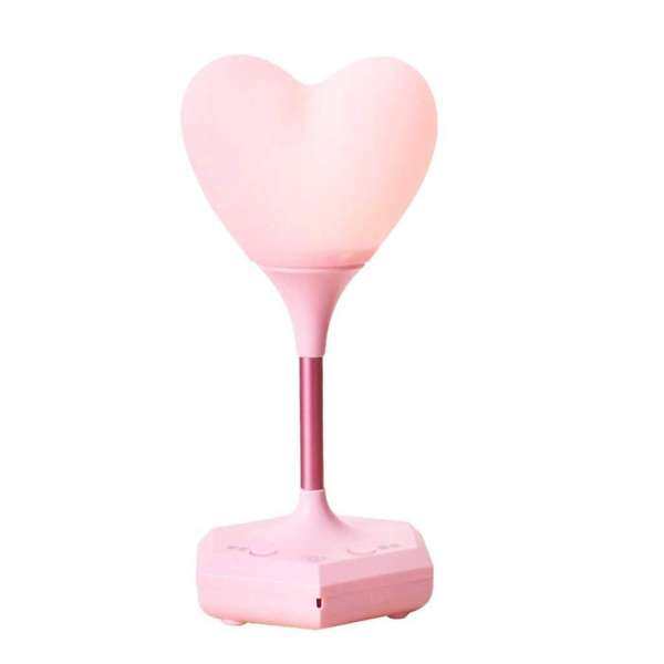 Warm LED Three Touch USB Charging Heart-Shaped Night Light, Love Silicone Can Be Recorded Small Table Lamp Heart Lamp Xmas Children Gifts , white