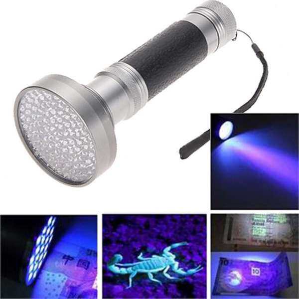 100 LED UV Blacklight Scorpion Flashlight Super Bright Detection Light Outdoor