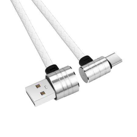 PLANIESTY L รูปร่าง 90 องศา 1 เมตร Micro USB C ชาร์จข้อมูลที่ชาร์จเร็วสำหรับ Samsung S8 - INTL