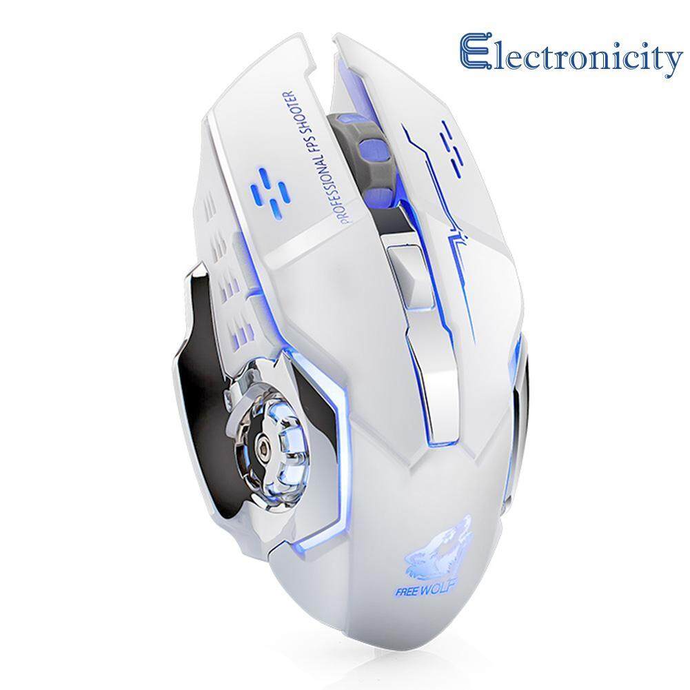Wireless 2.4Ghz 2400 DPI Optical Mute Gaming Mouse Rechargeable Mice LED Backlit