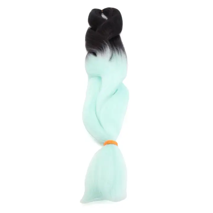 5 10pcs 24 Black Mint Green Ombre Jumbo Kanekalon Braiding Hair