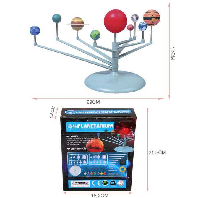 Wonderful Toy 3D Solar System Planetarium Model Learning Study Science Kits Educational Astronomy Model DIY Toy Gift Multicolor