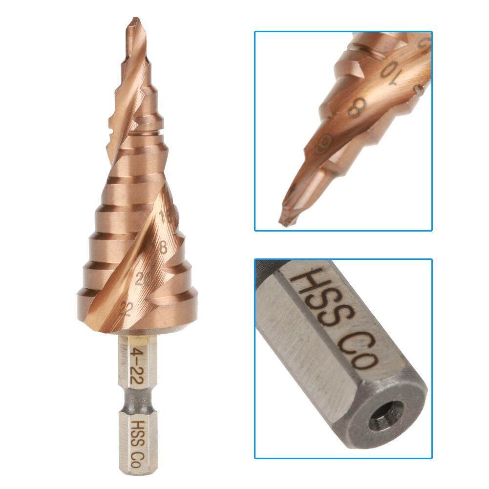 1Pcs HSS Steel Step Cone Titanium Coated Drill Bit Hole Cutter 4-22mm Hot Tool