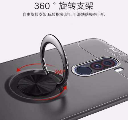 แหวนโลหะฉากยึดแม่เหล็กโทรศัพท์เคสโทรศัพท์เสี่ยวหมี่ Pocophone F1 TPU เกราะซิลิโคนกันกระแทกฝาหลังสำหรับ Xiaomi Pocophone F1