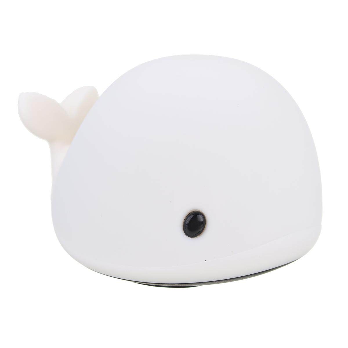 USB Charge LED Colorful Silicone Dolphin Pat Lamp Nightlight Bedside Lamp - intl