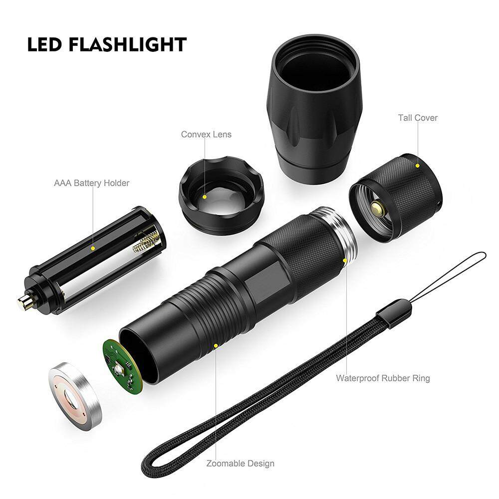 X800 XML T6 LED Zoom Tactical Military Flashlight +Silicone Bicycle Light