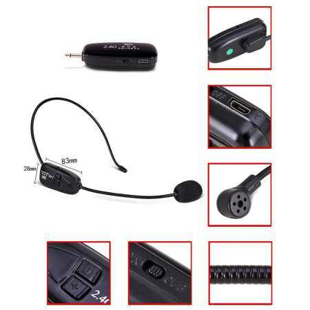 OS 2.4 กรัมไมโครโฟนไร้สาย 40 เมตร Stable ไร้สายเครื่องขยายเสียงสำหรับกลุ่มกิจกรรมท่องเที่ยวครู