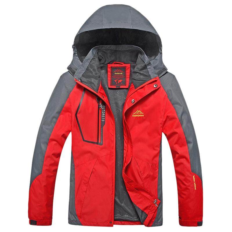 Spring autumn men Outdoor jacket Windproof Camping Hiking sports coat men fishing tourism jackets waterproof men red 5XL