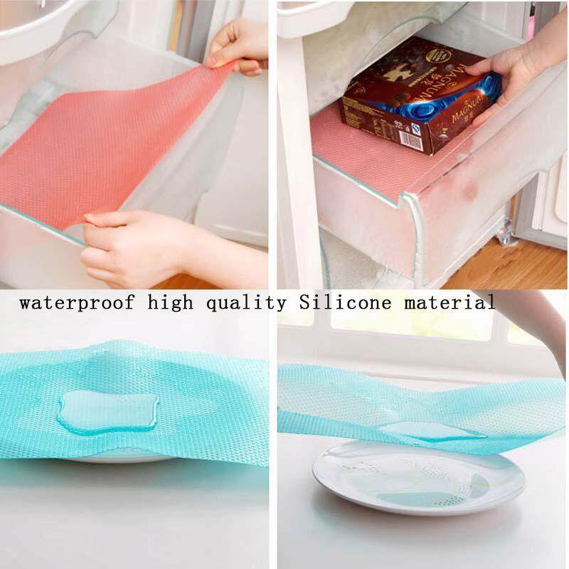 NBS 4pcs Refrigerator Pad Antibacterial Antifouling Mildew Moisture Tailorable Pad Refrigerator Mats Fridge Waterproof