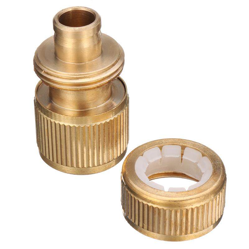1//2 Inch Brass Water Hose Pipe Connector Quick Hose Coupler with Water Sto NEW